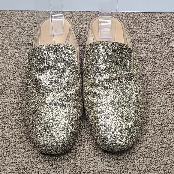 Madewell Willa Loafer Mule In Gold Glitter Sz 6.5 Women's - Picture 3 of 10